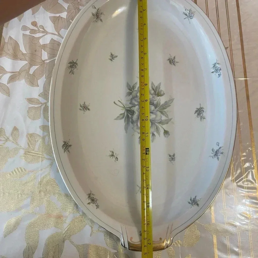 VTG Meito China "Virginia"  17 1/2" Handled Oval Serving Platter JAPAN white - Picture 3 of 5